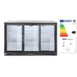 Vitrina frigorifica de prezentare 3 usi glisante interval temperatura 2/10?C, 300 W, corp inox, ARKTIC by Hendi, 1335x500x(h)900 mm 338 Litri, Clasa energetica E