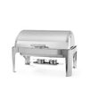 Chafing dish cu capac Rolltop, Gastronorm 1/1, 9lt, inox, 66x49x(H)46 cm, Hendi, include 2 suporturi pentru combustibil incalzire