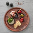 Tava Hendi pentru servire imitatie lemn rotunda, cu margine inalta 420 mm