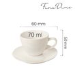 Ceașcă elegantă cu farfurioară pentru espresso , Fine Dine, Crema 70 ml