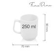 Cană stivuibilă Fine Dine Bianco, 250 ml, albă 