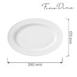Farfurie ovala Bianco, 240x170 mm