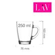 Cana Vega,LAV,transparenta,0.25L,76mm (diam),100mm(H), se vinde multiplu de 6 buc
