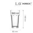 Pahar inalt Amsterdam 360 ml, LAV 