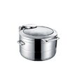 Chafing dish rotund pentru inducție cu capac din sticlă De Luxe, 9 l Fine Dine 