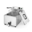 Friteuza electrica profesionala, Hendi Mastercook cu robinet scurgere ulei, Inox, 8 lt, 3500 W, temperatura reglabila pana la 195 gr C, termostat, 515x300x(H)345 mm