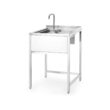 Masa de colt Oxygen Hybrid cu vas de chiuveta ascuns si spalator de carafe, 650x650x(h)900mm Barbatic 