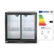 Vitrina frigorifica de prezentare usi glisante interval temp. 2/10?C, 220 W, corp inox, ARKTIC by Hendi, 900x500x(H)900 mm 198 Litri, Clasa energetica E