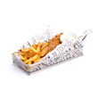 Cos servire tip mini-fry, pentru servire cartofi prajiti si aperitive, inox, 275x130x(H)45 mm, Hendi