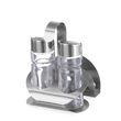 Set condimente / oliviera, Hendi, 3 piese: sare, piper, suport servetele, 85x75x(H)115 mm.