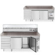 Masa pizza profesionala, cu 2 usi 7 sertare 280 L inox, ARKTIC by Hendi interval temperatura -2/+8 gr C 250 W 2020x800x(H)875 mm