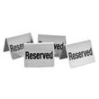 Semn pentru masa - Rezervat/Reserved, inox, 4buc/set, 50x35x(h)40