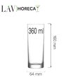 Pahar inalt Rotterdam 360 ml, LAV 