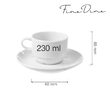 Ceasca cu farfuriuta Bianco 230 ml portelan alb, , Fine Dine