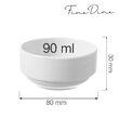 Bol stocabil Fine Dine Bianco 90 ml, diametru 80 mm, portelan, Alb