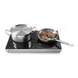 Plita dubla cu inductie profesionala, 3500W, control digital incorporat in suprafata din sticla ceramica, termostat 60-240°C, timer 0-180 min, functie boost, corp inox, ?Hendi Display Line, 608x370x(H)61 mm?