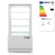 Vitrina rece pt prezentare, alba, 68 lt, interval temp 0-12 gr C, 170 W, 3 rafturi reglabile pe inaltime, ARKTIC by Hendi, 452x406x(H)891 mm, Clasa energetica C