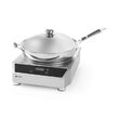 Tigaie Wok profesionala, cu capac, 360x inaltime 180 mm, inox, Hendi, potrivit si pt inductie
