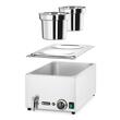 Bain-marie HENDI Ranger + 2x recipiente de 4L cu capac, 8L, 220-240V/1000W, 604x332x(H)315mm
