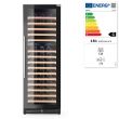 Racitor de vin cu zona dubla, 15 rafturi din lemn, capacitate 166 sticle, 420 Litri, iluminare cu LED, interval temp. 4/20 C, 185 W, corp inox, ARKTIC by Hendi, 595x720x(H)1820 mm, Clasa energetica G