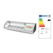 Vitrina sushi, 63 lt, pt 5 tavi GN1/3, interval temp 0-6 gr C, 160 W, geamuri glisante, corp inox, ARKTIC by Hendi, 1307x450x(H)330 mm