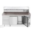 Masa pizza profesionala, cu 2 usi 7 sertare 280 L inox, ARKTIC by Hendi interval temperatura -2/+8 gr C 250 W 2020x800x(H)875 mm