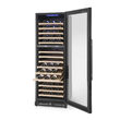 Racitor de vin cu zona dubla, 15 rafturi din lemn, capacitate 166 sticle, 420 Litri, iluminare cu LED, interval temp. 4/20 C, 185 W, corp inox, ARKTIC by Hendi, 595x720x(H)1820 mm, Clasa energetica G