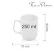 Cană stivuibilă Fine Dine Bianco, 250 ml, albă 