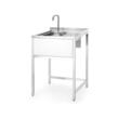 Masa de colt Oxygen Hybrid cu vas de chiuveta ascuns si spalator de carafe, 650x650x(h)900mm Barbatic 