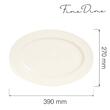 Farfurie ovală Fine DIne, Crema 390x270 mm