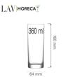 Pahar inalt Rotterdam 360 ml, LAV 