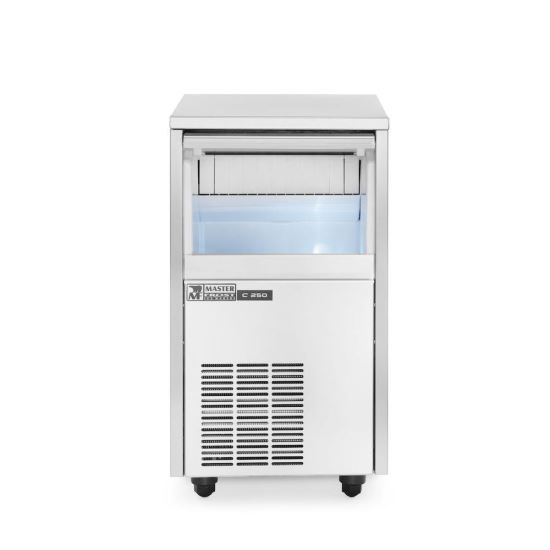 Masina cuburi de gheata, Master Frost & Hendi, otel inoxidabil, 28 kg/24 h, cub forma tip glont / 18 gr, 230 V/385 W, 400x460x(H)670 mm
