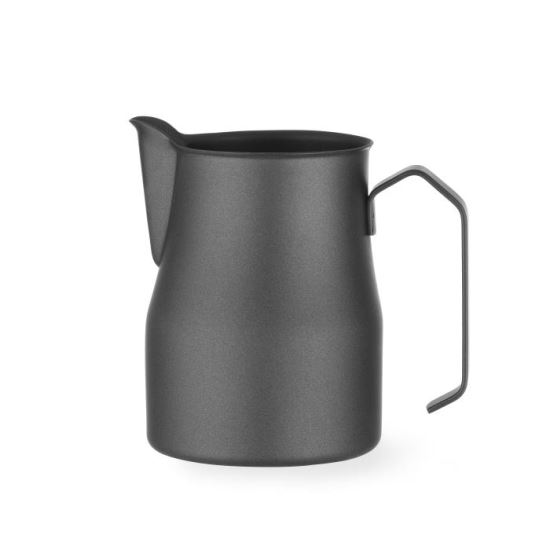 Cana pentru lapte, gura inalta in forma de V, Hendi, culoare Negru mat, ø84x(H)130 – 0.7 litri