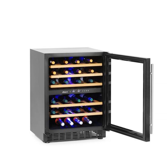 Dulap frigorific pentru vin cu reglare temperatura in 2 zone, 46 sticle,Hendi  133 litri, 220-240V/90W, 595x588x(H)820 mm