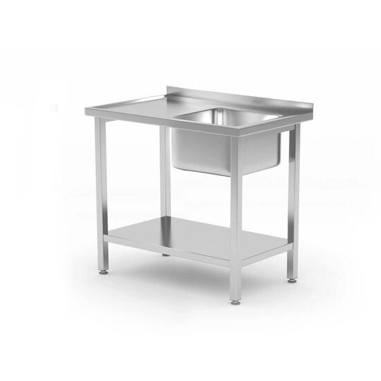 Spalator cu 1 cuva din otel inoxidabil Hendi ,dreapta, Buget Line, 800x600x(H)850mm