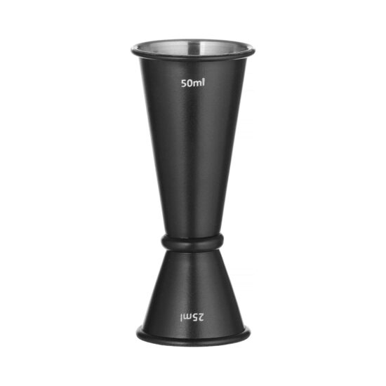Pahar masaura negru Hendi, inox, 2 parti 25ml si 50ml, dimensiuni: ø45x(H)110mm