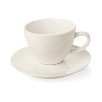 Ceașcă elegantă cu farfurioară pentru ceai și cafea Fine DIne,  Crema 230 ml