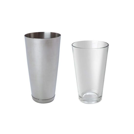 Pachet Pahar cocktail Boston inox 0.8L + Pahar Boston sticla 0.45L
