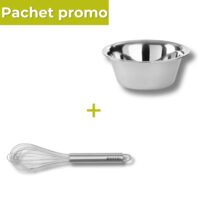 Pachet Bol bucatarie inox 0.8L + tel inox 7 fire 20cm Piano