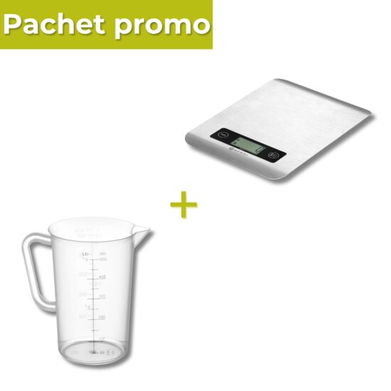 Pachet Cantar bucatarie digital 5kg + Cana gradata 1L