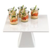 Platou patrat pentru prajituri din melamina, Hendi, 310x310x(H)160mm