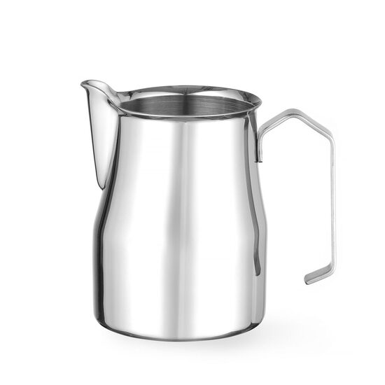 Cana pentru lapte cu gura in forma de V, Hendi, 700ml, inox, ø84x(H)130mm