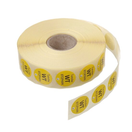 Etichete zilnice de siguranță alimentară de unică folosință, HENDI, 2000 buc. rola,ø19xmm