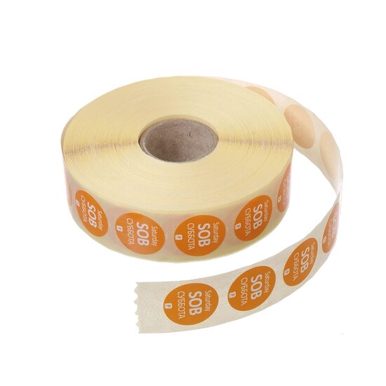 Etichete zilnice de siguranță alimentară de unică folosință, HENDI, 2000 buc. rola, ø19xmm