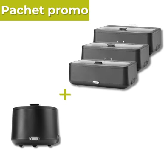 Pachet 3x Chafing dish electric UNIQ GN 1/1 + Supiera 8L negru