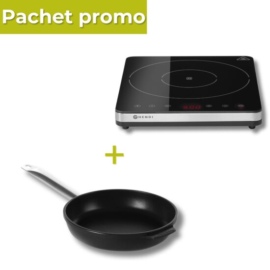 Pachet Plita inductie 2000W + Tigaie Titanium 32cm