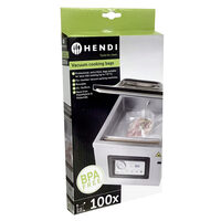 Set 100 pungi vacuum gofrate, 150x250 mm, Hendi, 2 straturi, 75 microni, filtru UV