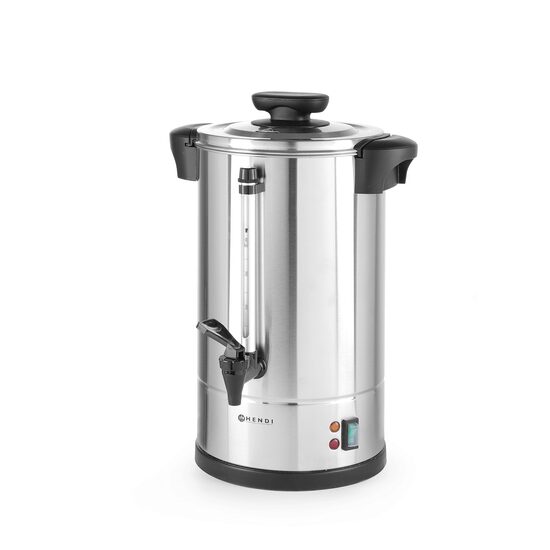 Boiler pentru bauturi calde cu pereti dubli Hendi, 1300 W, 10 L, Temp 30 - 100?C , Argintiu, sistem inchidere "Twist-lock", Inox, 310x330x(H)490 mm