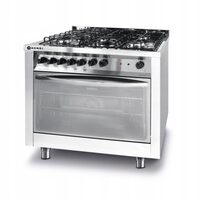 Plita electrica gaz cu 5 arzatoare si cuptor cu convectie HENDI Smart, 3 kW / 230V, 900x600x (H) 900 mm