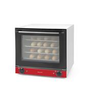 Cuptor convectie Revolution by Hendi cu 4 tavi 436x315 mm incluse, 2 elemente incalzire, 2 ventilatoare, termostat reglabil 50-300 gr C, timer 0-120 min, 2670 W, 595x595x(H)570 mm